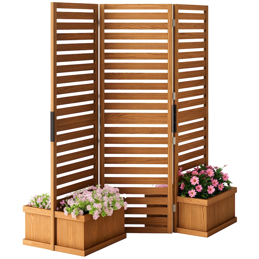 Image 987982.png, Product 987-982 / Price $219.99, Outsunny Outdoor Privacy Screen with 4 Raised Beds and Drainage Holes from Outsunny on TSC.ca's Home & Garden department