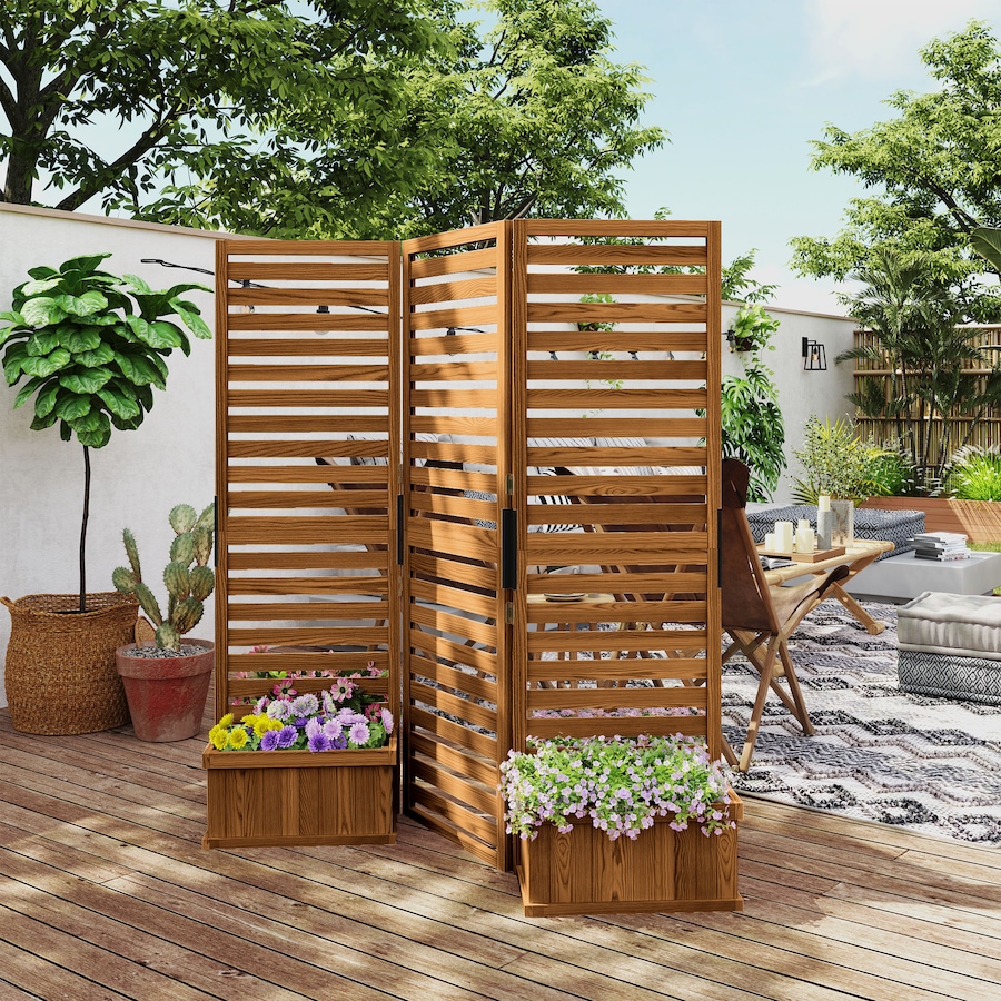 Image 987982_ALTMORE1.jpg, Product 987-982 / Price $219.99, Outsunny Outdoor Privacy Screen with 4 Raised Beds and Drainage Holes from Outsunny on TSC.ca's Home & Garden department