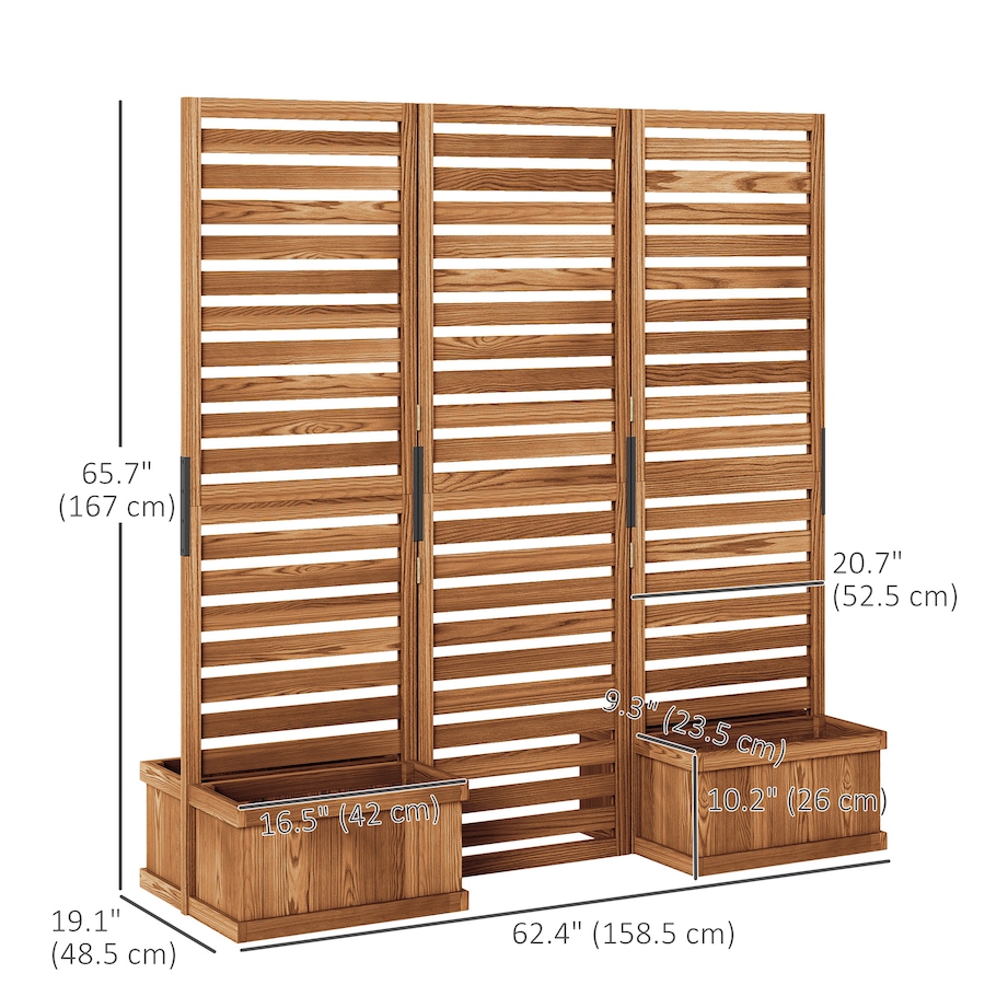 Image 987982_ALTMORE2.jpg, Product 987-982 / Price $219.99, Outsunny Outdoor Privacy Screen with 4 Raised Beds and Drainage Holes from Outsunny on TSC.ca's Home & Garden department