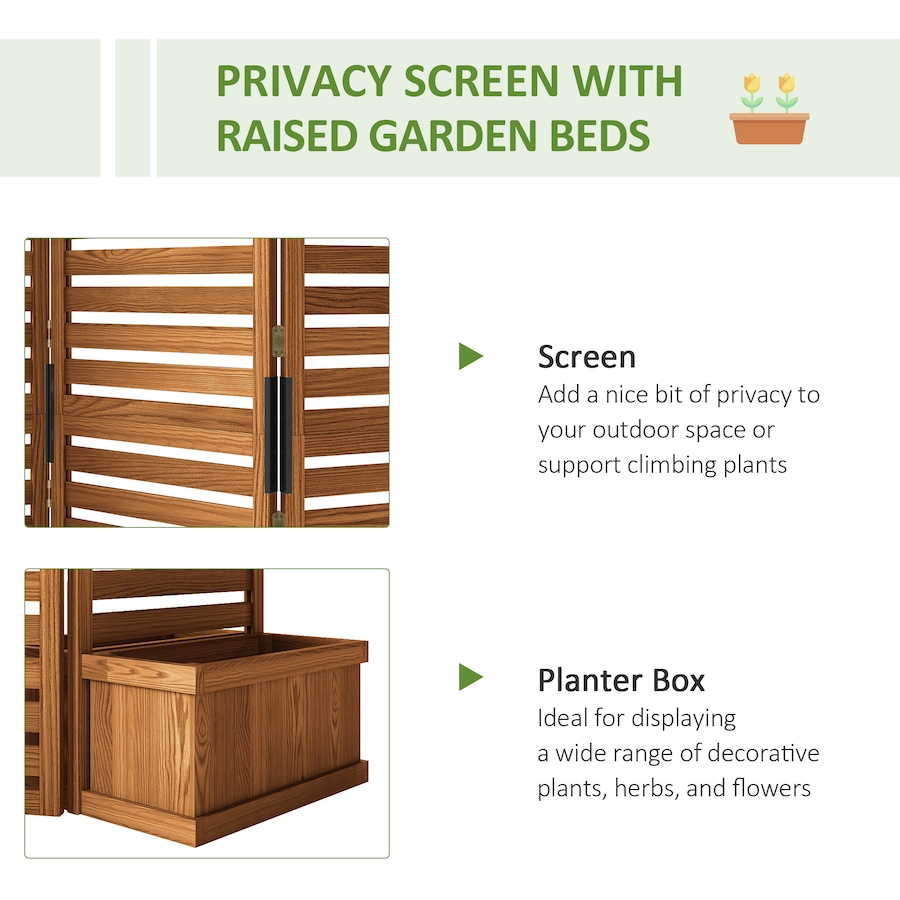 Image 987982_ALTMORE3.jpg, Product 987-982 / Price $219.99, Outsunny Outdoor Privacy Screen with 4 Raised Beds and Drainage Holes from Outsunny on TSC.ca's Home & Garden department