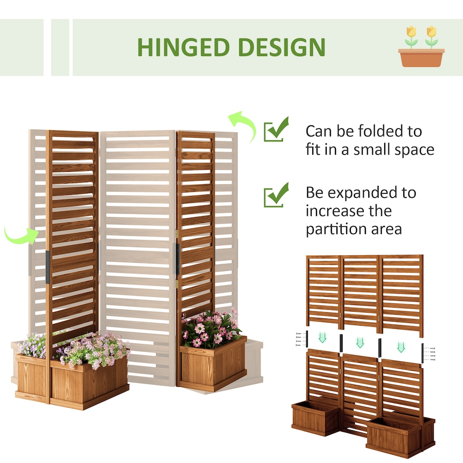 Image 987982_ALTMORE4.jpg, Product 987-982 / Price $219.99, Outsunny Outdoor Privacy Screen with 4 Raised Beds and Drainage Holes from Outsunny on TSC.ca's Home & Garden department