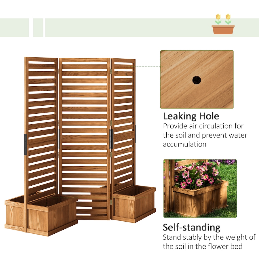Image 987982_ALTMORE5.jpg, Product 987-982 / Price $219.99, Outsunny Outdoor Privacy Screen with 4 Raised Beds and Drainage Holes from Outsunny on TSC.ca's Home & Garden department