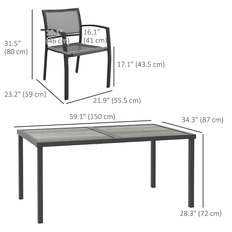 Image 987987_ALTMORE2.jpg, Product 987-987 / Price $534.99, Outsunny 7 Pieces Patio Dining Set for 6 with Stackable Chairs for Garden from Outsunny on TSC.ca's Home & Garden department