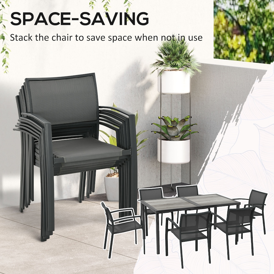 Image 987987_ALTMORE3.jpg, Product 987-987 / Price $534.99, Outsunny 7 Pieces Patio Dining Set for 6 with Stackable Chairs for Garden from Outsunny on TSC.ca's Home & Garden department