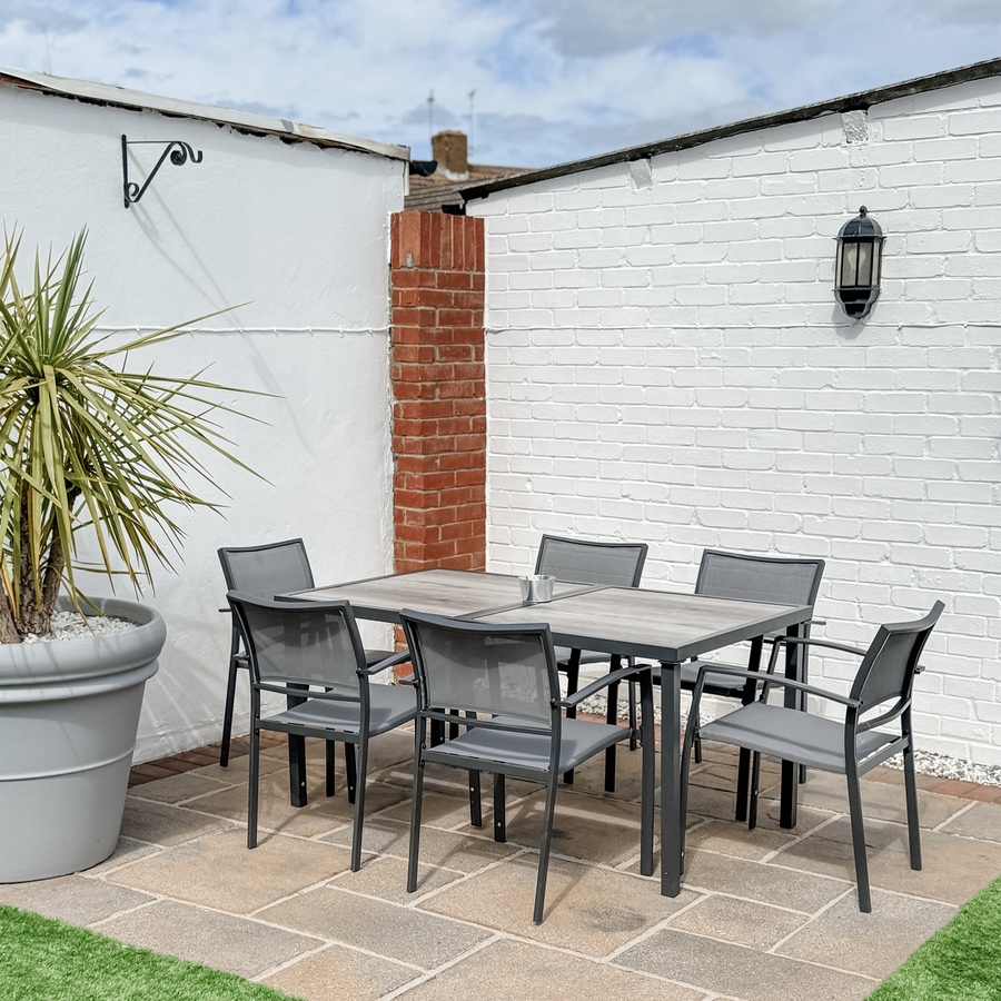 Image 987987_ALTMORE6.jpg, Product 987-987 / Price $534.99, Outsunny 7 Pieces Patio Dining Set for 6 with Stackable Chairs for Garden from Outsunny on TSC.ca's Home & Garden department
