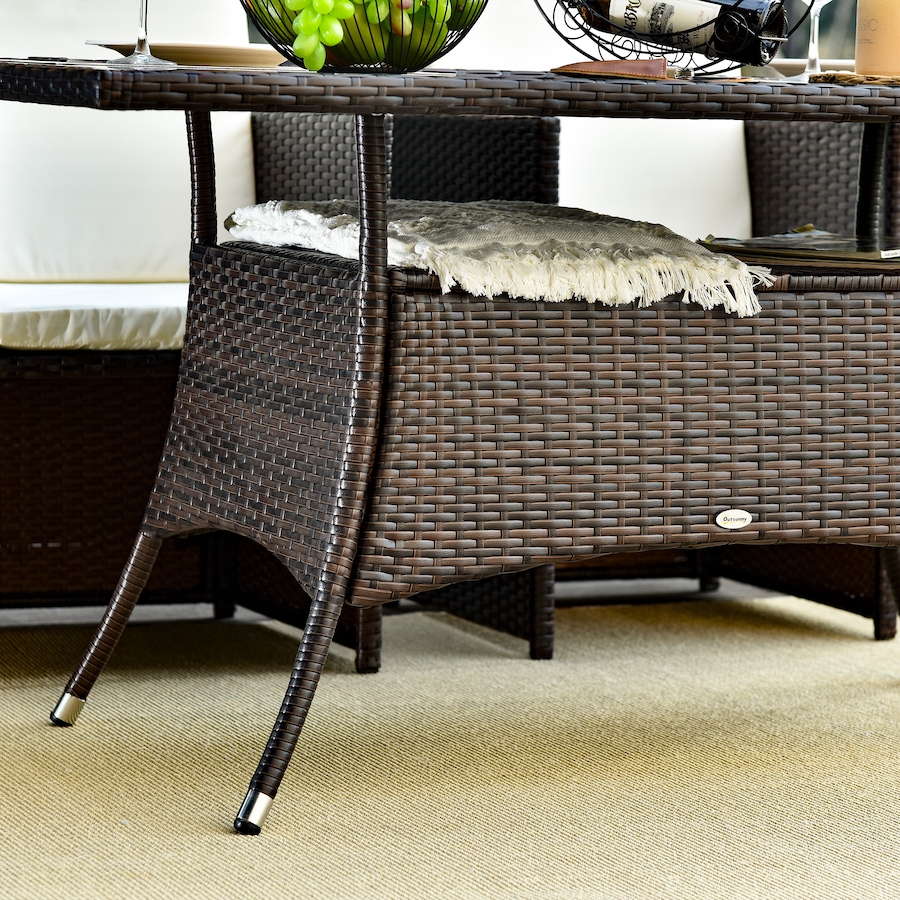 Image 987991_ALTMORE7.jpg, Product 987-991 / Price $289.99, Outsunny Patio Rattan Dining Table with Tempered Glass Top, Storage Shelf from Outsunny on TSC.ca's Home & Garden department