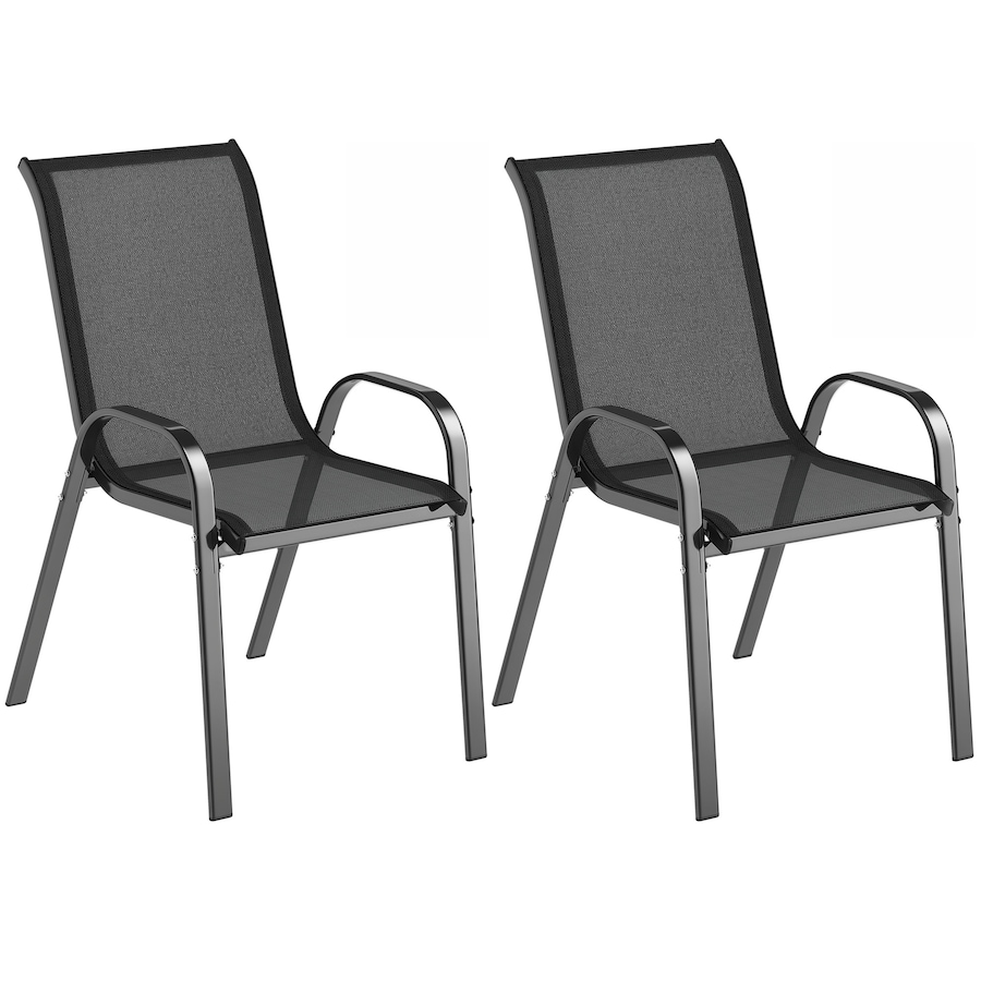 Image 987998.jpg, Product 987-998 / Price $76.99, Outsunny Set of 2 Outdoor Patio Dining Chairs Stackable Lawn Chairs, Black from Outsunny on TSC.ca's Home & Garden department