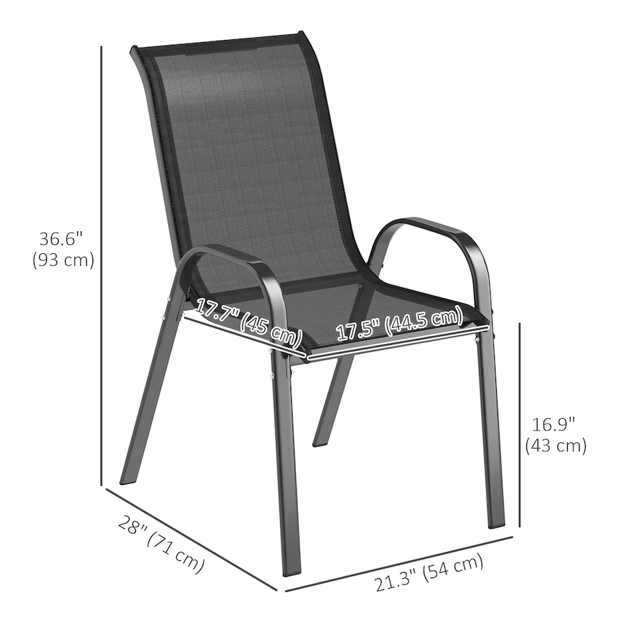 Image 987998_ALTMORE2.jpg, Product 987-998 / Price $76.99, Outsunny Set of 2 Outdoor Patio Dining Chairs Stackable Lawn Chairs, Black from Outsunny on TSC.ca's Home & Garden department