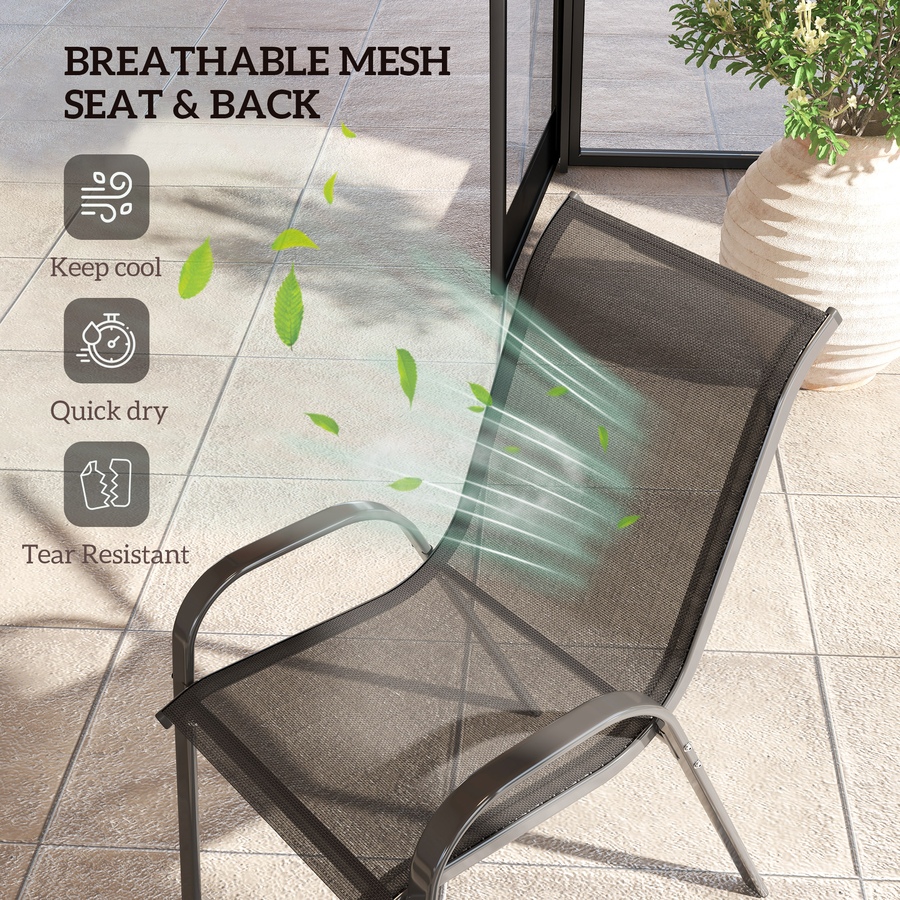 Image 987998_ALTMORE4.jpg, Product 987-998 / Price $76.99, Outsunny Set of 2 Outdoor Patio Dining Chairs Stackable Lawn Chairs, Black from Outsunny on TSC.ca's Home & Garden department