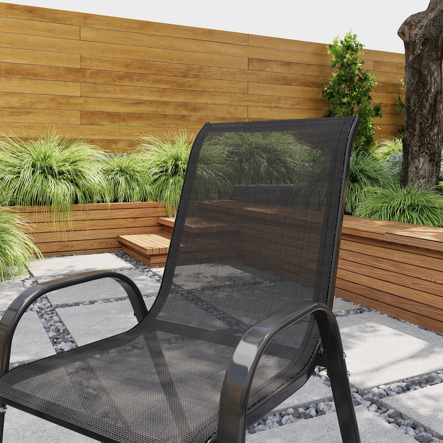Image 987998_ALTMORE6.jpg, Product 987-998 / Price $76.99, Outsunny Set of 2 Outdoor Patio Dining Chairs Stackable Lawn Chairs, Black from Outsunny on TSC.ca's Home & Garden department