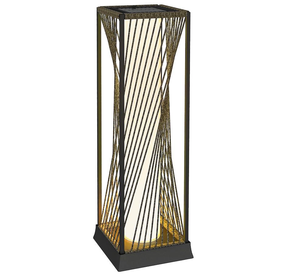 Image 988003.jpg, Product 988-003 / Price $69.99, Outsunny Rattan Solar Floor Lamp, Outdoor Lamp with Auto On/Off LED Lights from Outsunny on TSC.ca's Home & Garden department