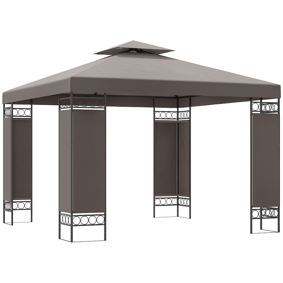Image 988006.jpg, Product 988-006 / Price $204.99, Outsunny 10 x 10 FT Canopy Gazebo, Double Roof Outdoor Gazebo, Khaki from Outsunny on TSC.ca's Home & Garden department