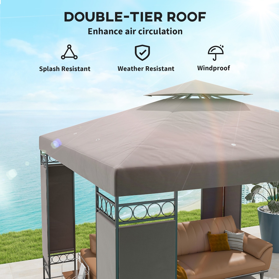 Image 988006_ALTMORE3.jpg, Product 988-006 / Price $204.99, Outsunny 10 x 10 FT Canopy Gazebo, Double Roof Outdoor Gazebo, Khaki from Outsunny on TSC.ca's Home & Garden department