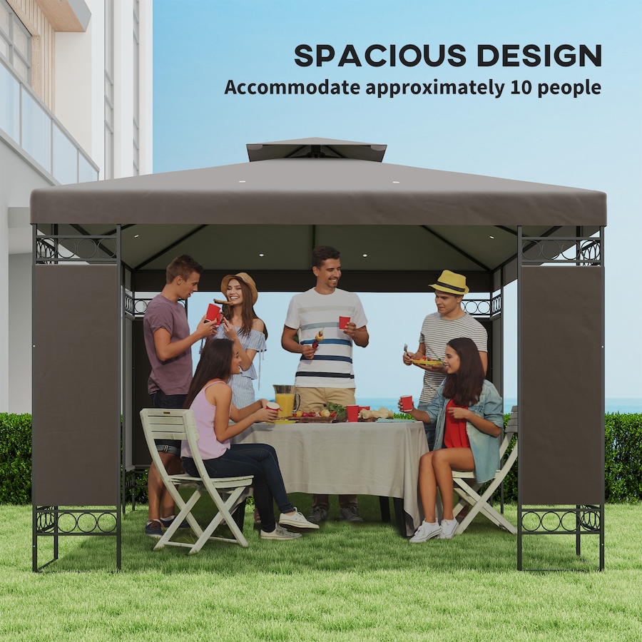 Image 988006_ALTMORE5.jpg, Product 988-006 / Price $204.99, Outsunny 10 x 10 FT Canopy Gazebo, Double Roof Outdoor Gazebo, Khaki from Outsunny on TSC.ca's Home & Garden department