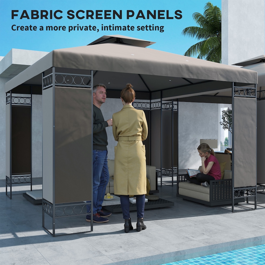 Image 988006_ALTMORE6.jpg, Product 988-006 / Price $204.99, Outsunny 10 x 10 FT Canopy Gazebo, Double Roof Outdoor Gazebo, Khaki from Outsunny on TSC.ca's Home & Garden department