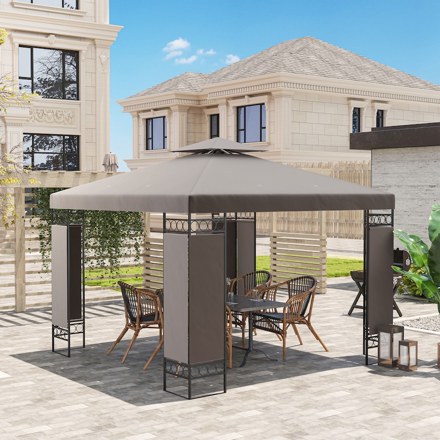 Image 988006_ALTMORE8.jpg, Product 988-006 / Price $204.99, Outsunny 10 x 10 FT Canopy Gazebo, Double Roof Outdoor Gazebo, Khaki from Outsunny on TSC.ca's Home & Garden department