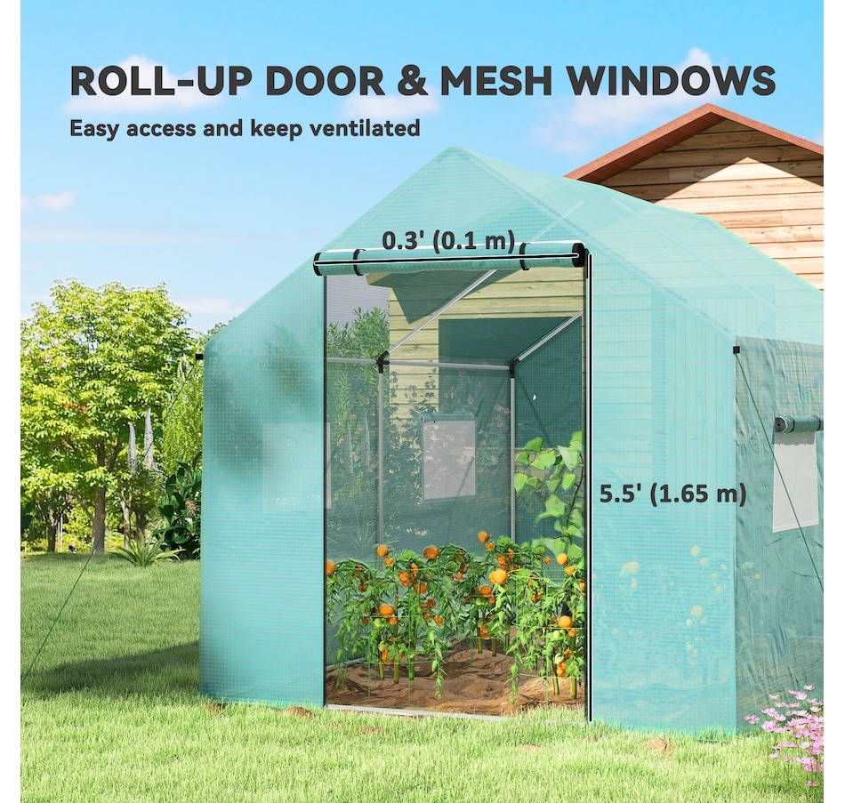 Image 988007_ALTMORE4.jpg, Product 988-007 / Price $109.99, Outsunny Tunnel Greenhouse with UV-resistant PE Cover, 6.6' x 10' x 6.6' from Outsunny on TSC.ca's Home & Garden department