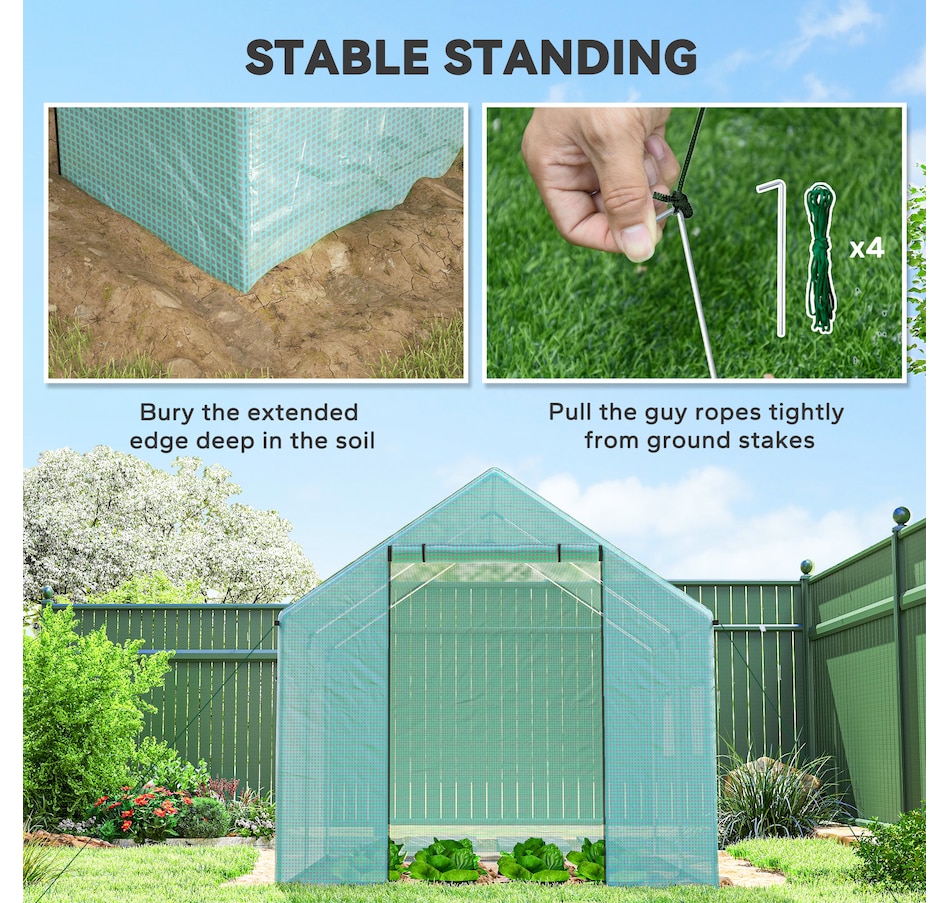 Image 988007_ALTMORE5.jpg, Product 988-007 / Price $109.99, Outsunny Tunnel Greenhouse with UV-resistant PE Cover, 6.6' x 10' x 6.6' from Outsunny on TSC.ca's Home & Garden department