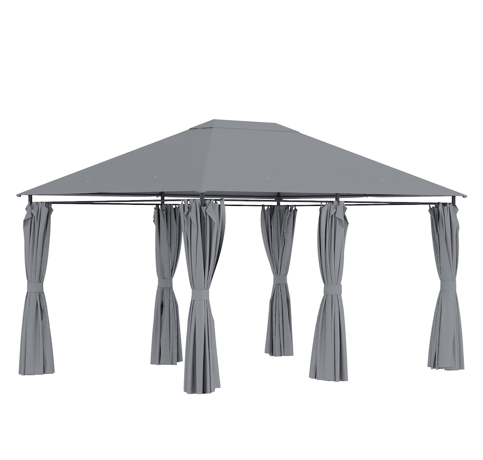 Image 988011.jpg, Product 988-011 / Price $249.99, Outsunny 10' x 13' Outdoor Patio Gazebo w/ Steel Frame and Curtains, Grey from Outsunny on TSC.ca's Home & Garden department