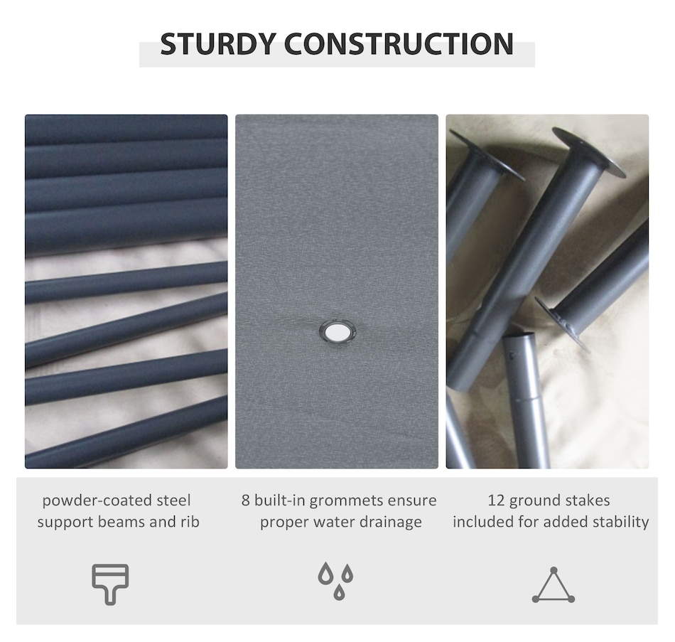 Image 988011_ALTMORE3.jpg, Product 988-011 / Price $249.99, Outsunny 10' x 13' Outdoor Patio Gazebo w/ Steel Frame and Curtains, Grey from Outsunny on TSC.ca's Home & Garden department