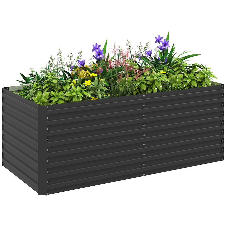 Image 988014.jpg, Product 988-014 / Price $99.99, Outsunny 5' x 3' x 2' Raised Garden Bed, Galvanized Planter Box Dark Grey from Outsunny on TSC.ca's Home & Garden department