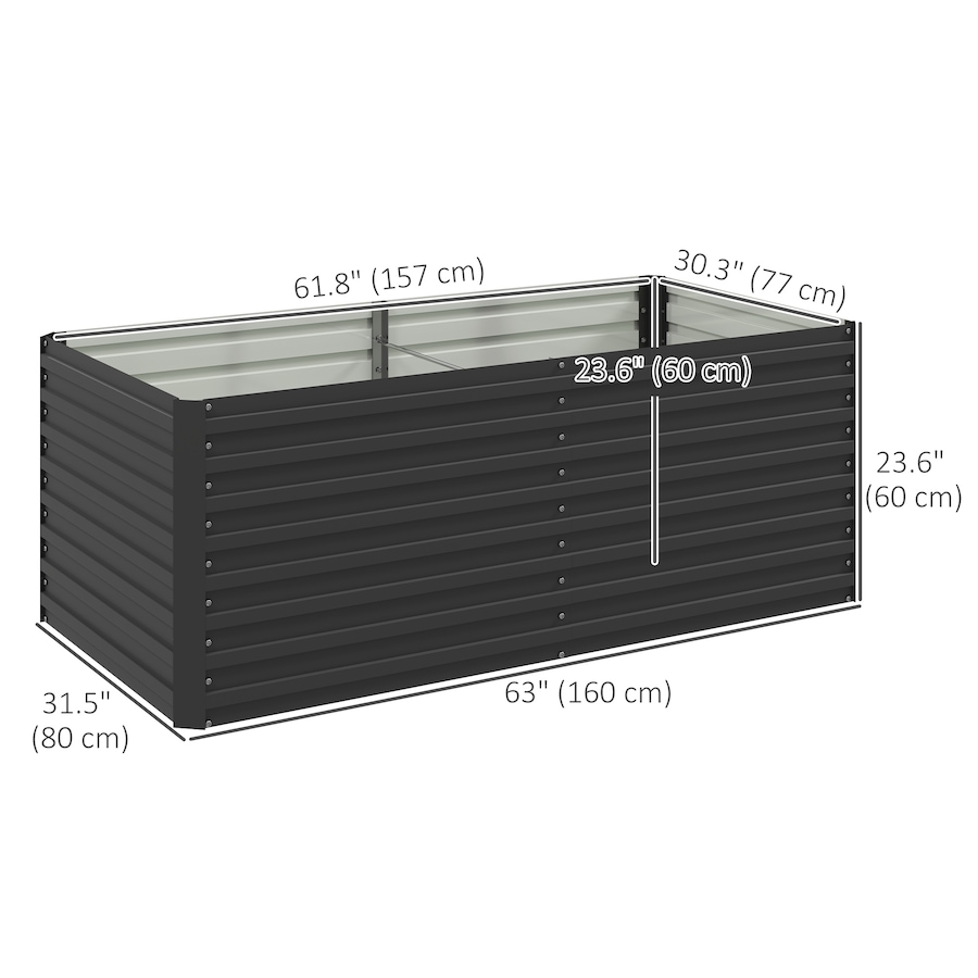 Image 988014_ALTMORE2.jpg, Product 988-014 / Price $99.99, Outsunny 5' x 3' x 2' Raised Garden Bed, Galvanized Planter Box Dark Grey from Outsunny on TSC.ca's Home & Garden department