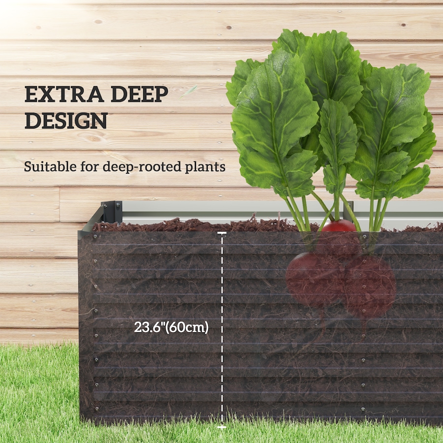 Image 988014_ALTMORE3.jpg, Product 988-014 / Price $99.99, Outsunny 5' x 3' x 2' Raised Garden Bed, Galvanized Planter Box Dark Grey from Outsunny on TSC.ca's Home & Garden department