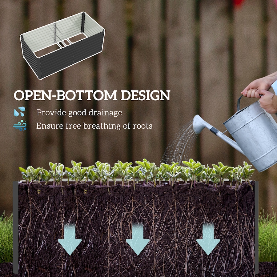 Image 988014_ALTMORE5.jpg, Product 988-014 / Price $99.99, Outsunny 5' x 3' x 2' Raised Garden Bed, Galvanized Planter Box Dark Grey from Outsunny on TSC.ca's Home & Garden department