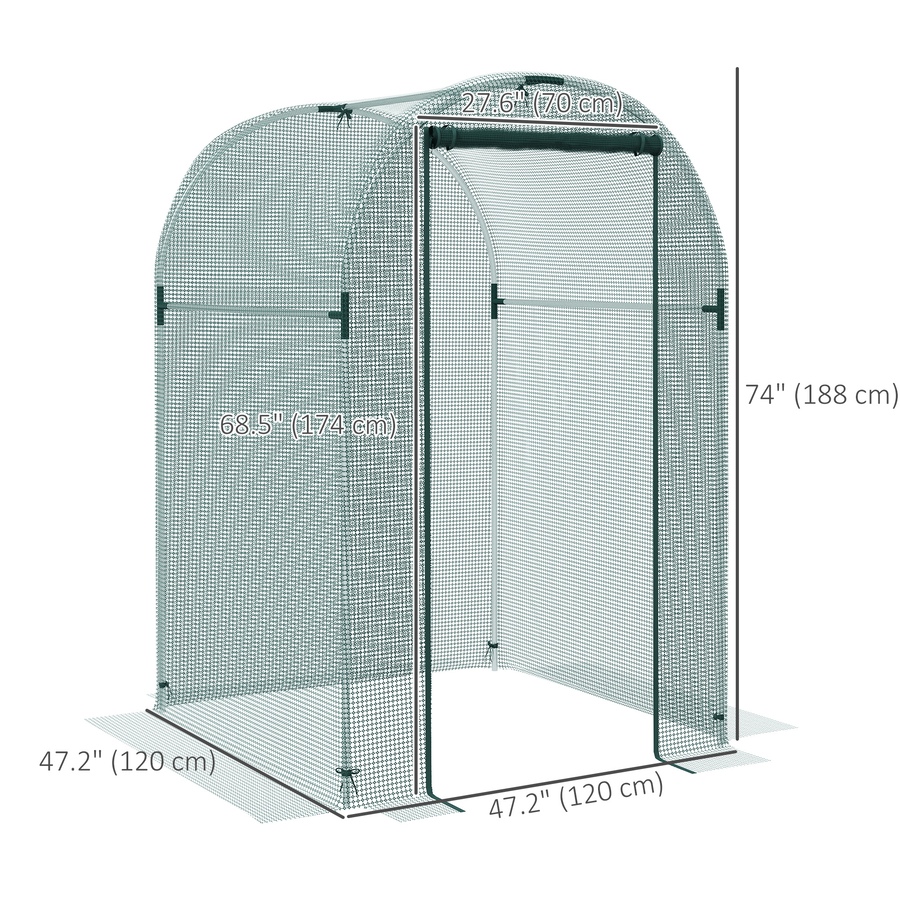 Image 988017_ALTMORE2.jpg, Product 988-017 / Price $63.99, Outsunny 4' x 4' Plant Protection Tent Crop Cage with Door, Green from Outsunny on TSC.ca's Home & Garden department