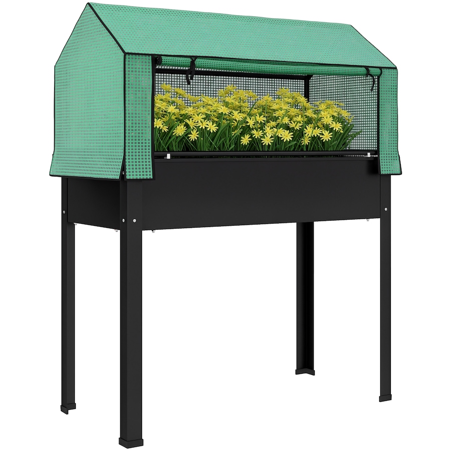 Image 988020.jpg, Product 988-020 / Price $89.99, Outsunny Raised Garden Bed Planter with PE Greenhouse Cover, Black from Outsunny on TSC.ca's Home & Garden department