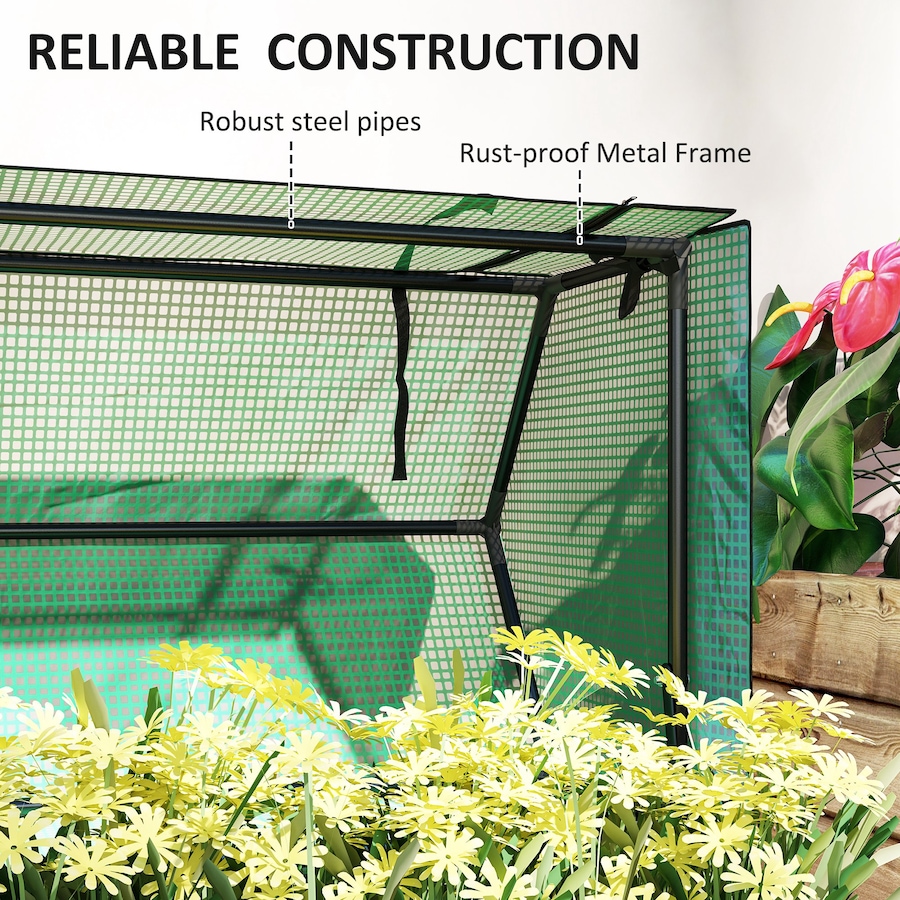 Image 988020_ALTMORE6.jpg, Product 988-020 / Price $89.99, Outsunny Raised Garden Bed Planter with PE Greenhouse Cover, Black from Outsunny on TSC.ca's Home & Garden department