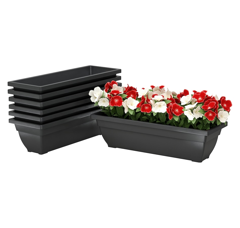 Image 988024.jpg, Product 988-024 / Price $54.99, Outsunny 7 Pack 23 Inches Window Boxes Planters, Black from Outsunny on TSC.ca's Home & Garden department