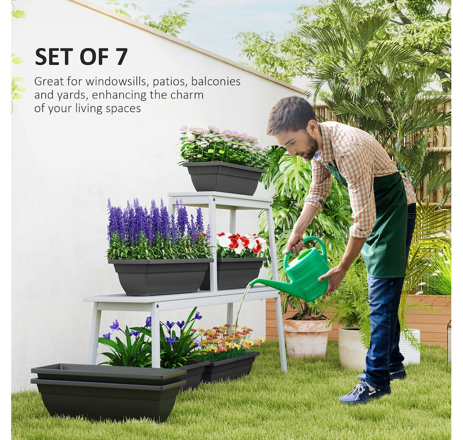 Image 988024_ALTMORE3.jpg, Product 988-024 / Price $54.99, Outsunny 7 Pack 23 Inches Window Boxes Planters, Black from Outsunny on TSC.ca's Home & Garden department
