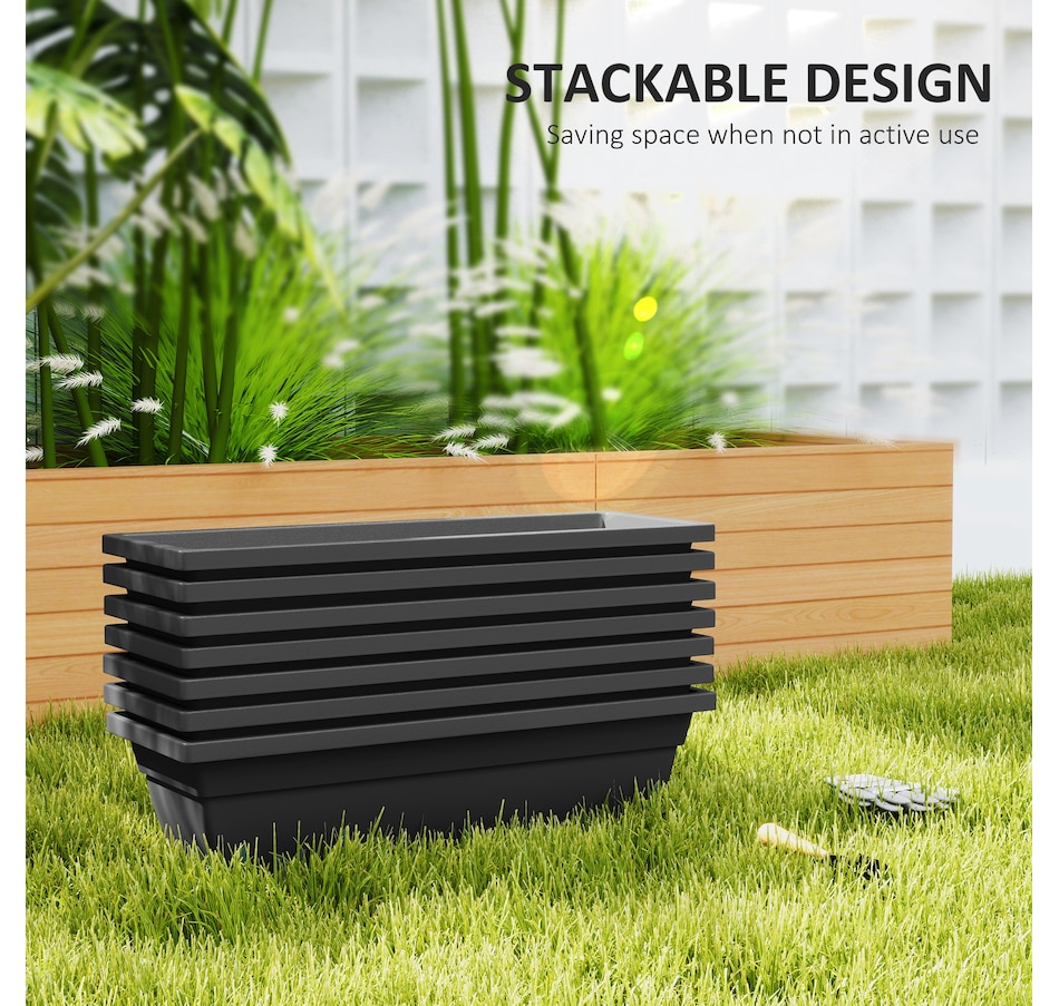 Image 988024_ALTMORE4.jpg, Product 988-024 / Price $54.99, Outsunny 7 Pack 23 Inches Window Boxes Planters, Black from Outsunny on TSC.ca's Home & Garden department