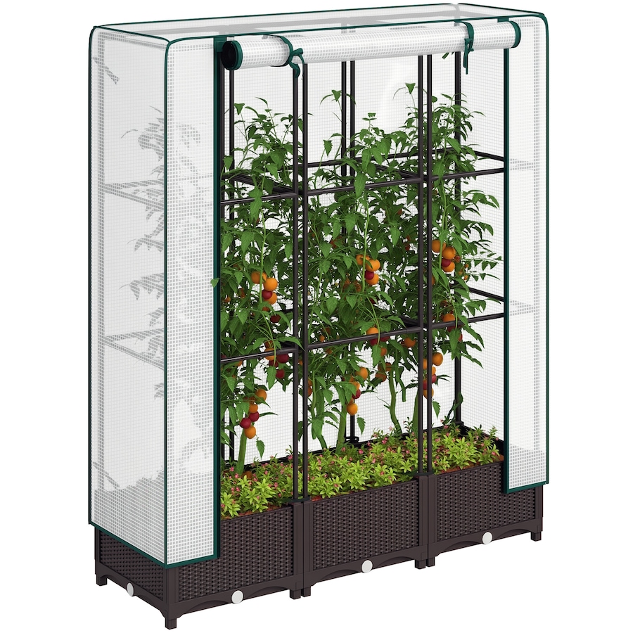 Image 988025.jpg, Product 988-025 / Price $114.99, Outsunny Plastic Raised Bed with Trellis and PE Cover, 47 x 16 x 50 in from Outsunny on TSC.ca's Home & Garden department