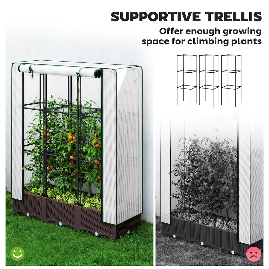 Image 988025_ALTMORE3.jpg, Product 988-025 / Price $114.99, Outsunny Plastic Raised Bed with Trellis and PE Cover, 47 x 16 x 50 in from Outsunny on TSC.ca's Home & Garden department