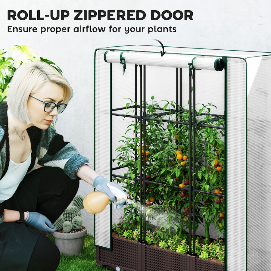 Image 988025_ALTMORE5.jpg, Product 988-025 / Price $114.99, Outsunny Plastic Raised Bed with Trellis and PE Cover, 47 x 16 x 50 in from Outsunny on TSC.ca's Home & Garden department