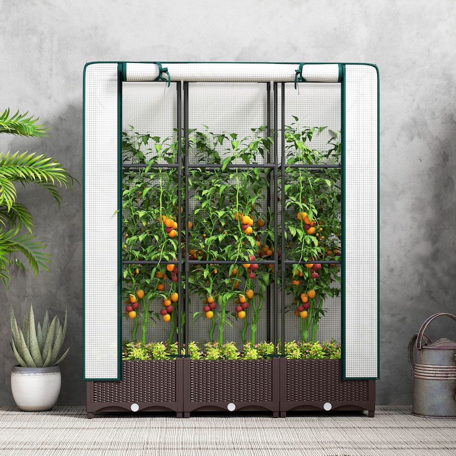 Image 988025_ALTMORE7.jpg, Product 988-025 / Price $114.99, Outsunny Plastic Raised Bed with Trellis and PE Cover, 47 x 16 x 50 in from Outsunny on TSC.ca's Home & Garden department