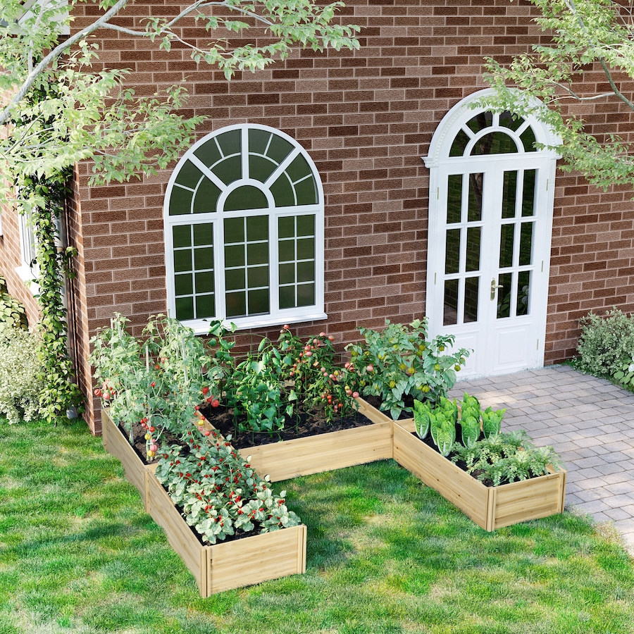Image 988029_ALTMORE1.jpg, Product 988-029 / Price $129.99, Outsunny DIY 5-box Raised Garden Bed Flower Bed Set, Natural Wood from Outsunny on TSC.ca's Home & Garden department
