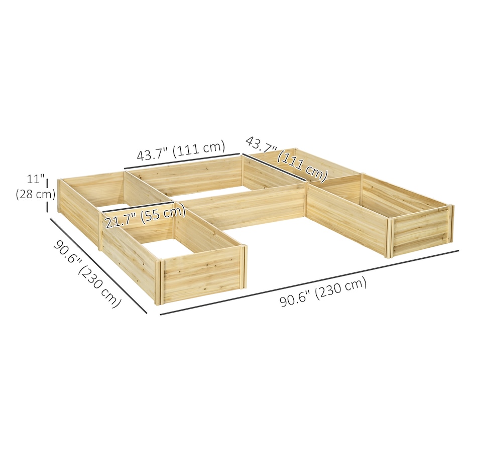 Image 988029_ALTMORE2.jpg, Product 988-029 / Price $144.99, Outsunny DIY 5-box Raised Garden Bed Flower Bed Set, Natural Wood from Outsunny on TSC.ca's Home & Garden department