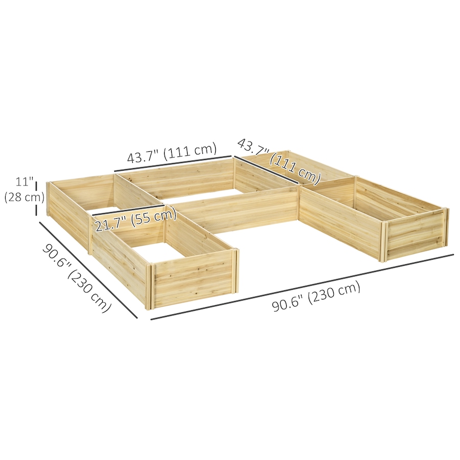 Image 988029_ALTMORE2.jpg, Product 988-029 / Price $129.99, Outsunny DIY 5-box Raised Garden Bed Flower Bed Set, Natural Wood from Outsunny on TSC.ca's Home & Garden department