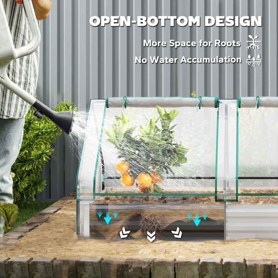Image 988030_ALTMORE6.jpg, Product 988-030 / Price $79.99, Outsunny 6' x 3' Raised Garden Bed with Small Greenhouse, Clear and Silver from Outsunny on TSC.ca's Home & Garden department