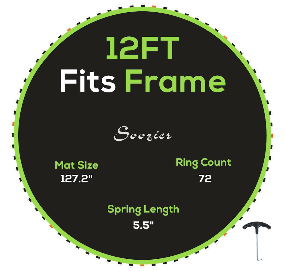 Image 988031.jpg, Product 988-031 / Price $64.99, Soozier Replacement Trampoline Mat with 72 V-Hooks, Fits 12ft Trampoline from Soozier on TSC.ca's Health & Fitness department