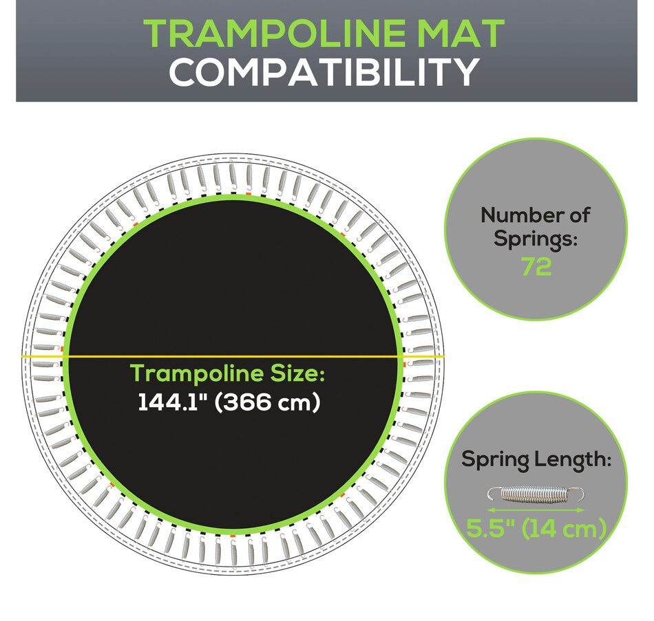 Image 988031_ALTMORE3.jpg, Product 988-031 / Price $64.99, Soozier Replacement Trampoline Mat with 72 V-Hooks, Fits 12ft Trampoline from Soozier on TSC.ca's Health & Fitness department