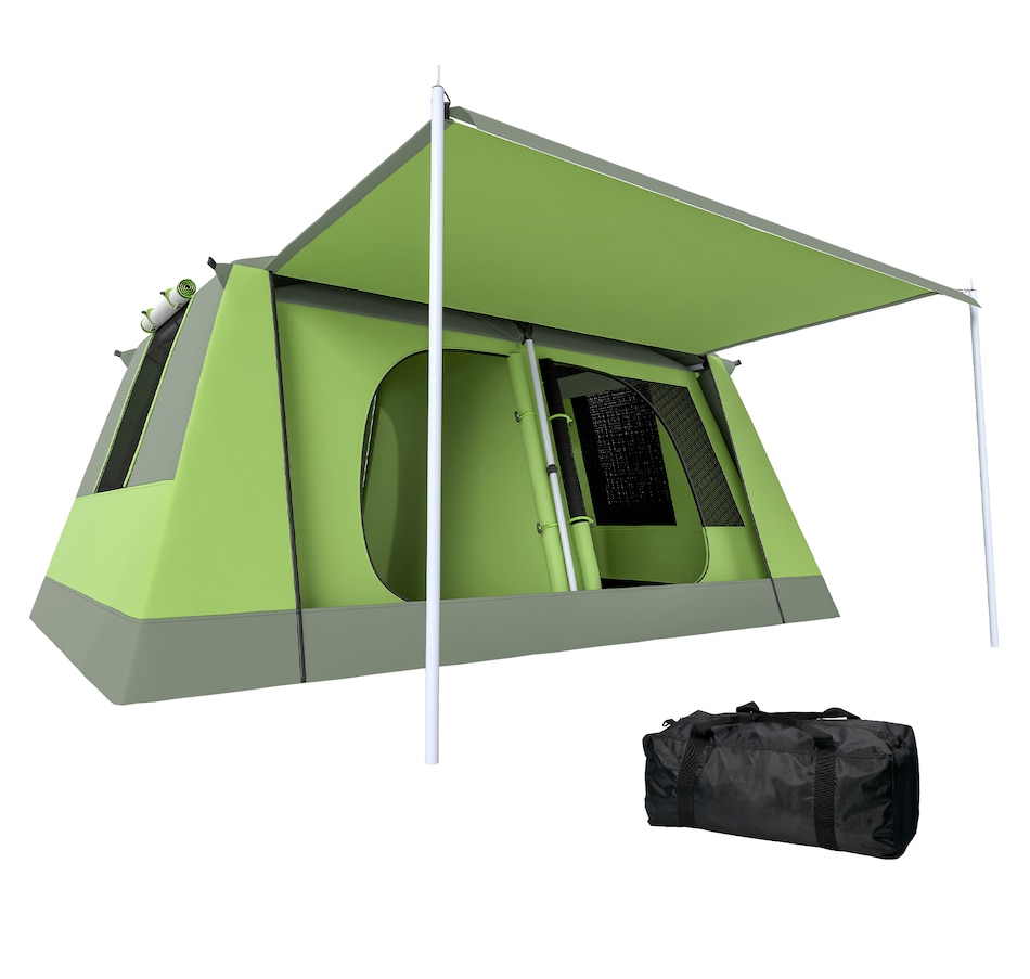 Image 988035.jpg, Product 988-035 / Price $239.99, Outsunny 4 Person Camping Tent, 2-Room Dome Tent with Porch, Green from Outsunny on TSC.ca's Health & Fitness department