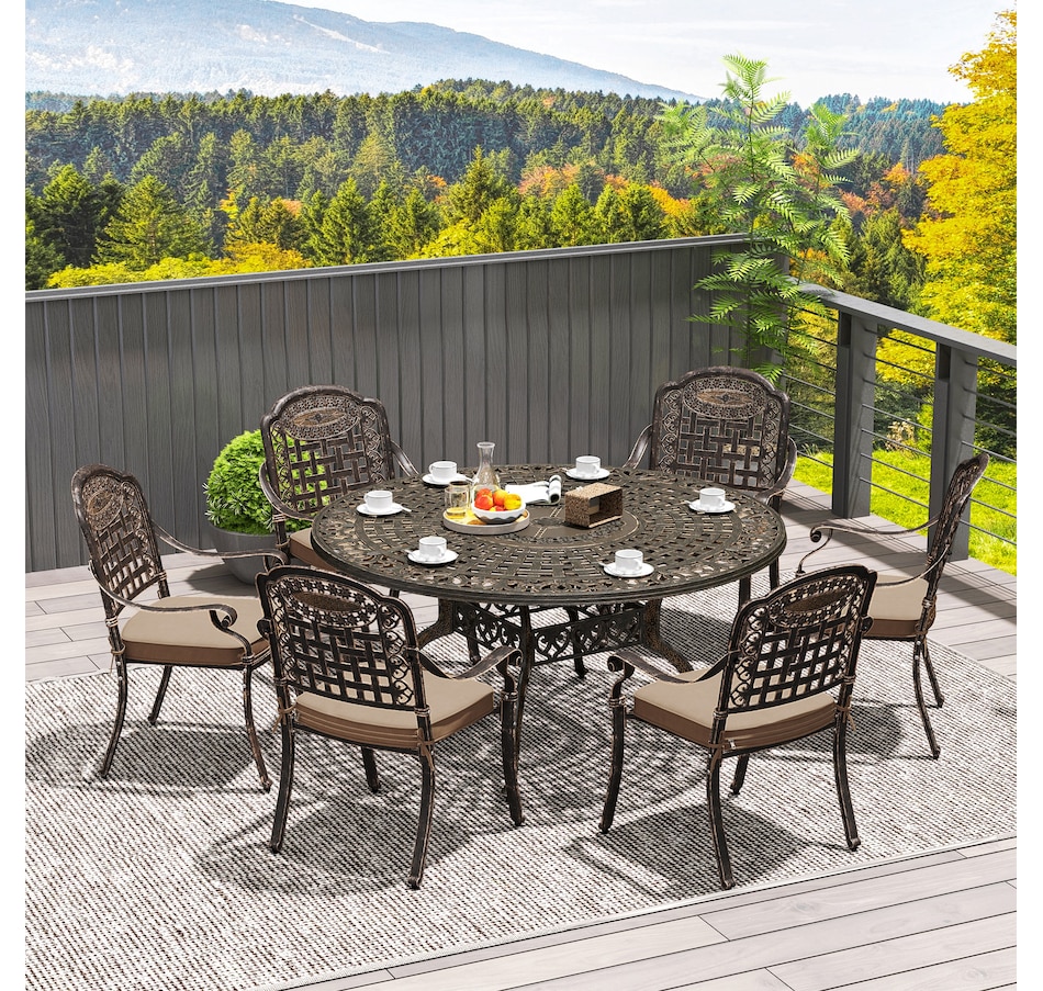 Image 988037_ALTMORE1.jpg, Product 988-037 / Price $1,399.99, Outsunny 7 Pieces Patio Dining Set for 6, Aluminum Patio Table and Chairs from Outsunny on TSC.ca's Home & Garden department