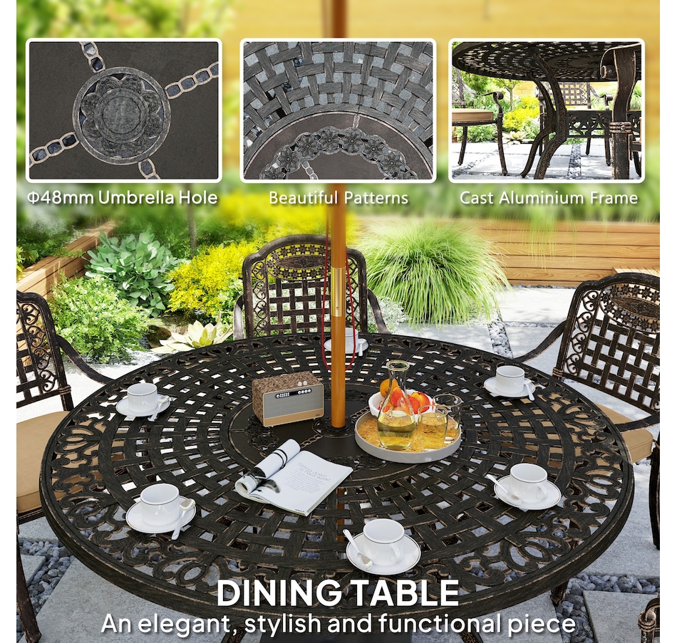 Image 988037_ALTMORE5.jpg, Product 988-037 / Price $1,399.99, Outsunny 7 Pieces Patio Dining Set for 6, Aluminum Patio Table and Chairs from Outsunny on TSC.ca's Home & Garden department