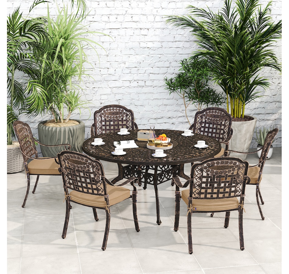 Image 988037_ALTMORE8.jpg, Product 988-037 / Price $1,399.99, Outsunny 7 Pieces Patio Dining Set for 6, Aluminum Patio Table and Chairs from Outsunny on TSC.ca's Home & Garden department
