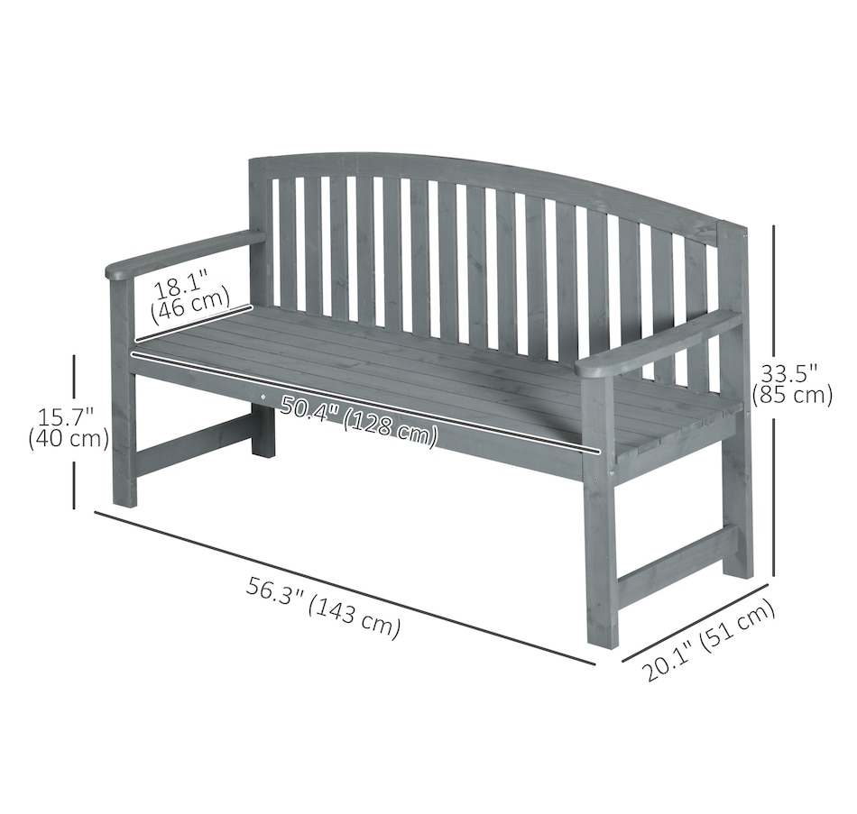 Image 988041_ALTMORE2.jpg, Product 988-041 / Price $139.99, Outsunny 2 Seater Garden Bench with Slatted Design for Park Yard Outdoor from Outsunny on TSC.ca's Home & Garden department