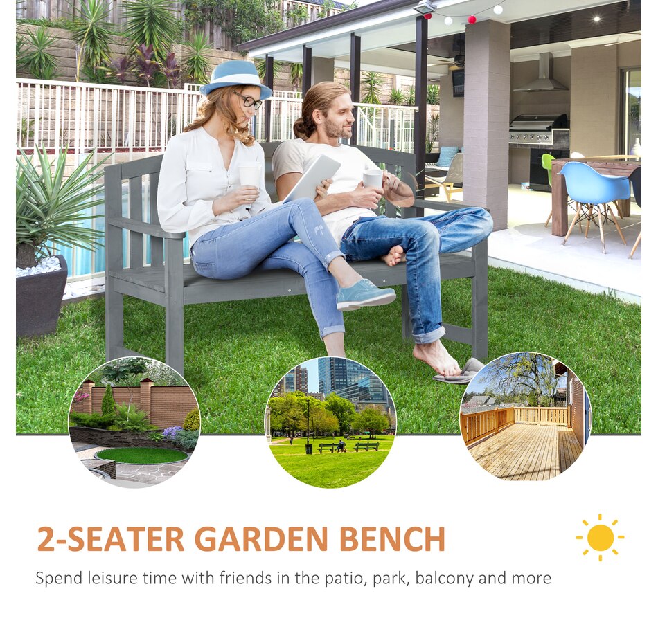 Image 988041_ALTMORE3.jpg, Product 988-041 / Price $139.99, Outsunny 2 Seater Garden Bench with Slatted Design for Park Yard Outdoor from Outsunny on TSC.ca's Home & Garden department